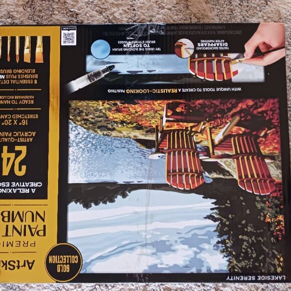 Art Skills Gold Collection PAINT BY NUMBER 16x20 Stretched Canvas Acrylic Paints - Picture 4 of 6